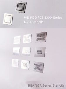 BGA Reballing Stencils and WD HDD PCB 8xxx Series MCU Reballing Stencils Package