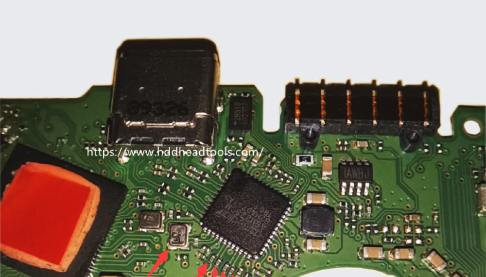 WD PCB 2060-810003 Capacitors & Crystal Oscillators to Remove